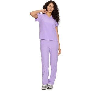 NWT COZYFIT Scrubs for Women V-Neck Top & Pants w 9 Pockets- Med